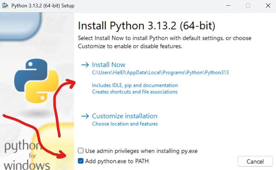 Python Install With \