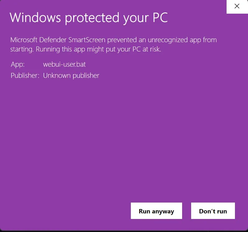 Windows Defender Run Anyway